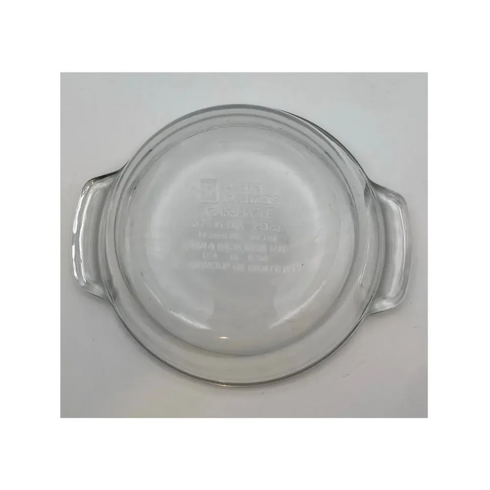 Vintage Anchor Hocking Glass Ovenware 5.75 Inch Clear Casserole Dish with Lid